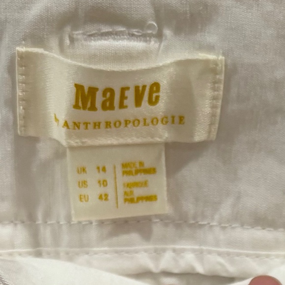 Anthropologie Naomi White Flare Pants Flattering 10 - Picture 3 of 8